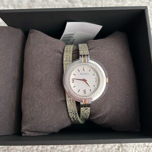 Bulova Rhapsody Womens Diamond Watch Double Wrap Adjustable Band NEW
